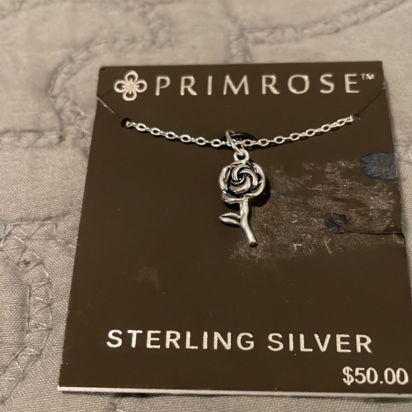 Primrose Sterling Silver Rose Necklace - Picture 3 of 4